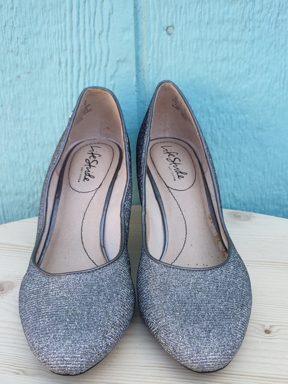 Life Stride Silver Glitter Women’s Dress Pumps 8.5W